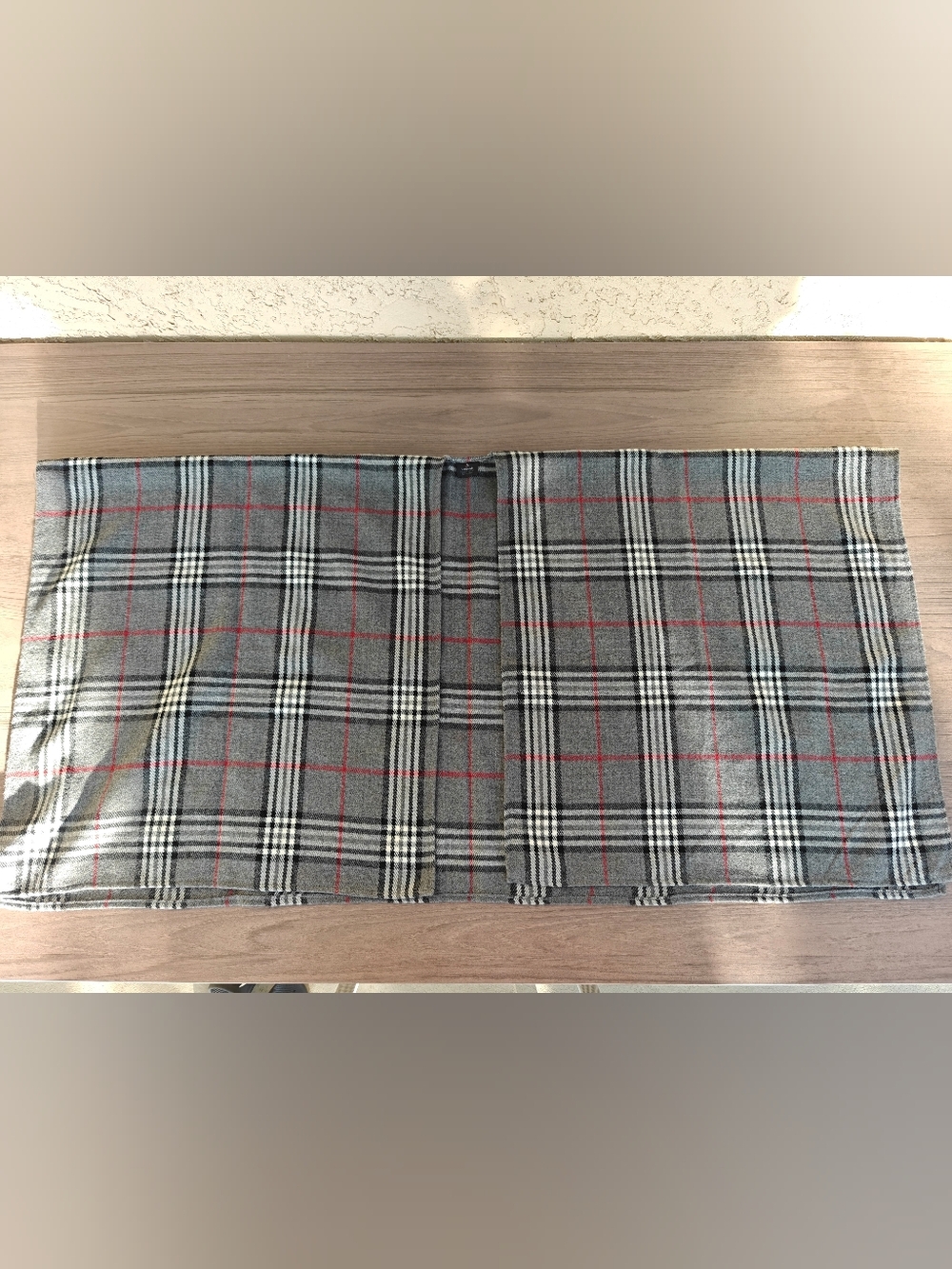 Plaid Mini Skirt in Gray & White Like New